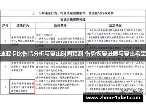 迪亚卡比伤情分析与复出时间预测 伤势恢复进展与复出希望