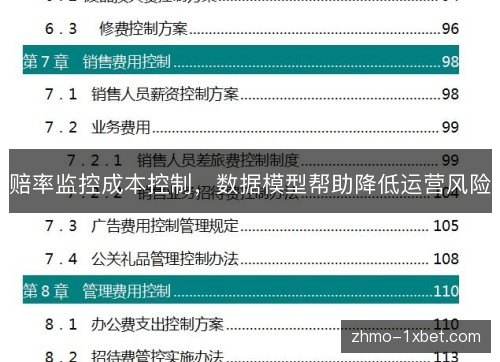 赔率监控成本控制,数据模型帮助降低运营风险 赔率监控成本控制,数据模型帮助降低运营风险